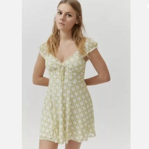 Urban Outfitters | Dresses | Urban Outfitters Audrey Mesh Mini Dress Daisy  Print | Poshmark